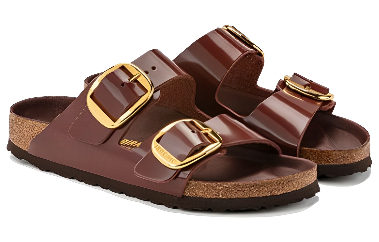 (W) Birkenstock Arizona Big Buckle Natural Leather Patent 'Clay Dark brown' 圖 2