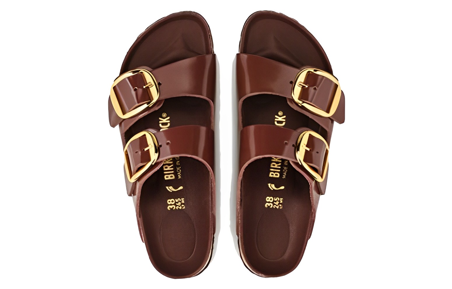 (W) Birkenstock Arizona Big Buckle Natural Leather Patent 'Clay Dark brown' 圖 3