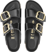 Purchase (W) Birkenstock Arizona Big Buckle Kulit Hitam Emas Patent Alami 1021471/1021476