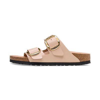 (W) Birkenstock Arizona Big Buckle Nubuk Leather Narrow Fit 'Soft Pink'