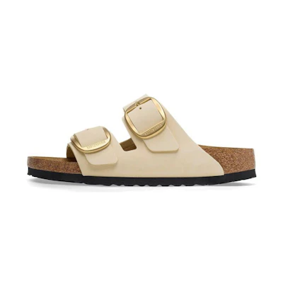 (W) Birkenstock Arizona Big Buckle Nubuk Leather Narrow Fit 'Beige'