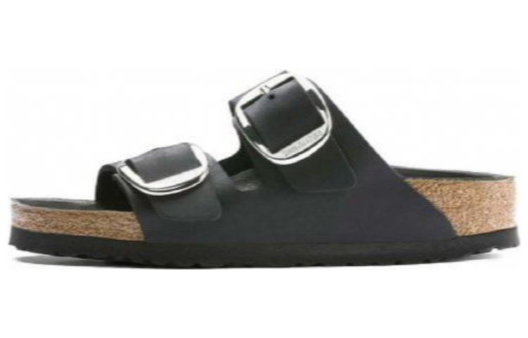 (Women) Birkenstock Arizona Big Buckle Oiled Leather Narrow 'Black' 1011075