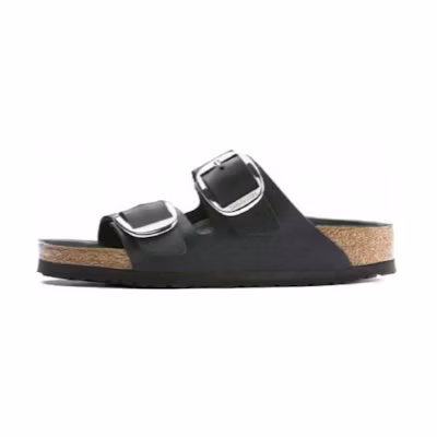 (W) Birkenstock Arizona Big Buckle Oiled Leather Narrow 'Black'