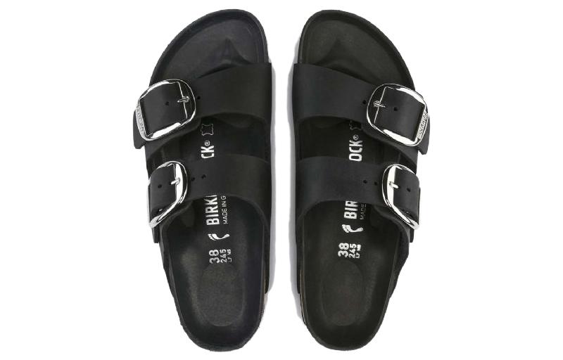 Purchase (W) Birkenstock Arizona Grande Boucle Cuir Huilé Étroit ''Noir'' 1011075