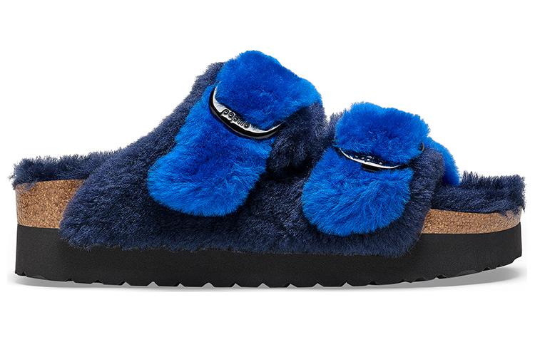 (W) Birkenstock Arizona Big Buckle PAP Fur Narrow Fit 'Ultra Blue/Midnight' 圖 2