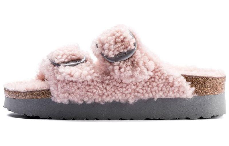 (Women) Birkenstock Arizona Big Buckle Shearling Narrow 'Teddy Crystal Rose' 1017643