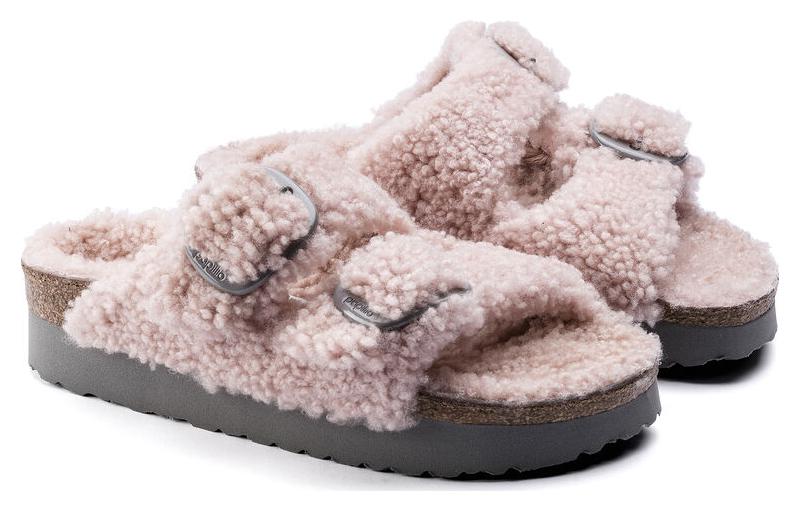 Shop (Women) Birkenstock Arizona Big Buckle Shearling Narrow 'Teddy Crystal Rose' 1017643