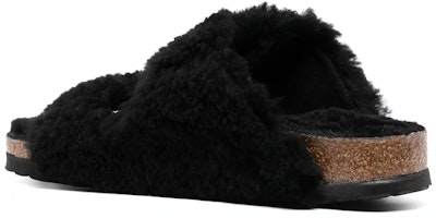 Birkenstock 布羊毛絨舒適保暖 一字拖鞋 女款 黑色 Shop Birkenstock 布羊毛絨舒適保暖 一字拖鞋 女款 黑色