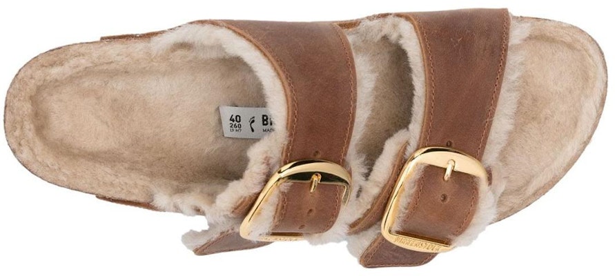 (Women) Birkenstock Arizona Big Buckle Shearling Oiled Leather Narrow Fit 'Cognac' 1025441 Lookbook (Women) Birkenstock Arizona Big Buckle Shearling Oiled Leather Narrow Fit 'Cognac' 1025441
