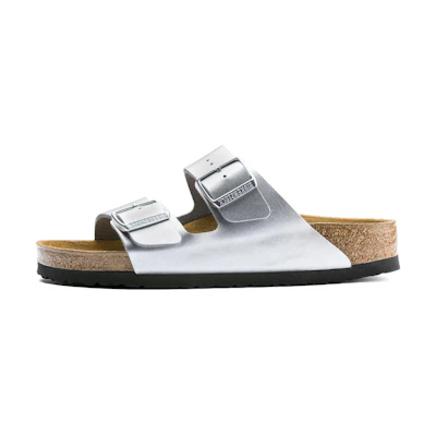(W) Birkenstock Arizona Birko-Flor 'Silver'