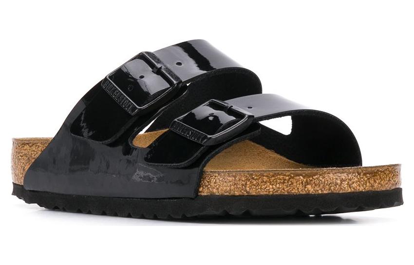 Order (W) Birkenstock Arizona Birko-Flor Hitam Mengkilap 1005291