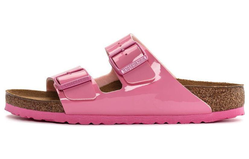Buy Birkenstock 皮革 潮流時尚 一字拖鞋 女款 粉色 常規