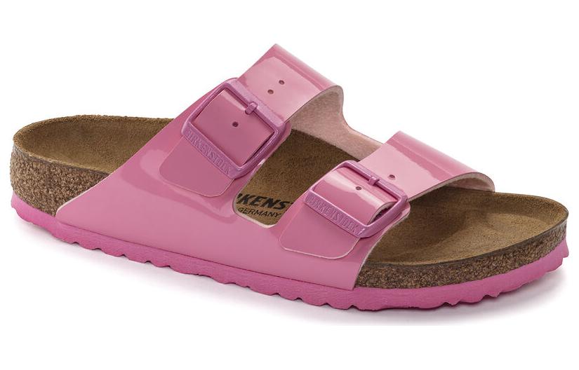 Lookbook Birkenstock 皮革 潮流時尚 一字拖鞋 女款 粉色 常規