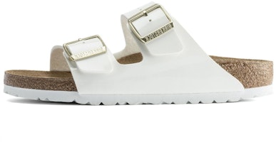(Women) Birkenstock Arizona Birko-Flor Patent Patent White 1005293 (Women) Birkenstock Arizona Birko-Flor Patent Patent White 1005293