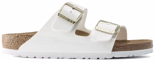 (Women) Birkenstock Arizona Birko-Flor Patent Patent White 1005293 (Women) Birkenstock Arizona Birko-Flor Patent Patent White 1005293