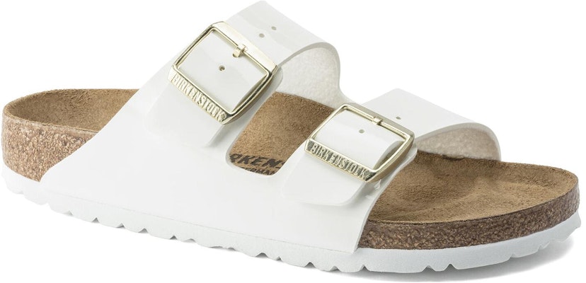 (Women) Birkenstock Arizona Birko-Flor Patent Patent White 1005293 Lookbook (Women) Birkenstock Arizona Birko-Flor Patent Patent White 1005293