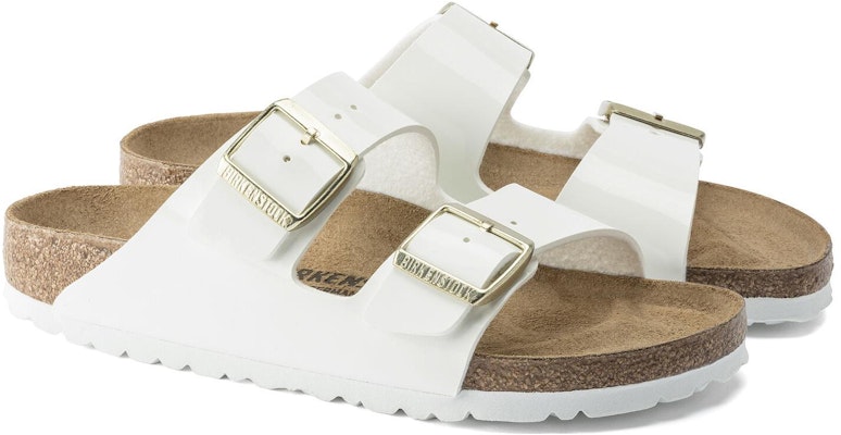 (Women) Birkenstock Arizona Birko-Flor Patent Patent White 1005293 Shop (Women) Birkenstock Arizona Birko-Flor Patent Patent White 1005293