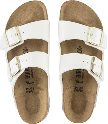 (Women) Birkenstock Arizona Birko-Flor Patent Patent White 1005293 Purchase (Women) Birkenstock Arizona Birko-Flor Patent Patent White 1005293