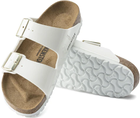 (W) Birkenstock Arizona Birko-Flor Charol Blanco 1005293 Details for (W) Birkenstock Arizona Birko-Flor Charol Blanco 1005293