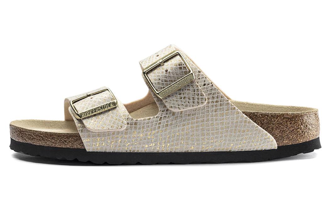 (Women) Birkenstock Arizona Microfiber Shiny Python Eggshell 1019374