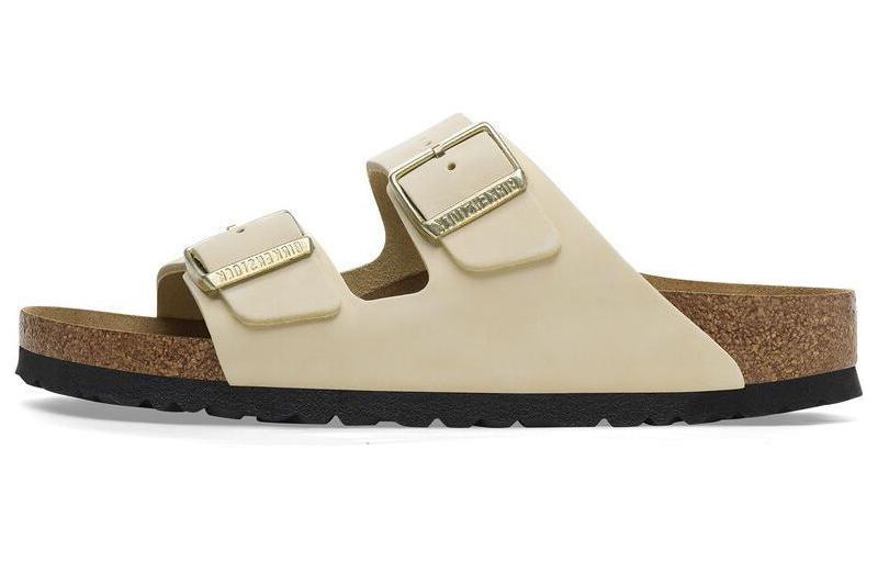 (W) Birkenstock Arizona Nubuk Leather Sandals 'Ecru'