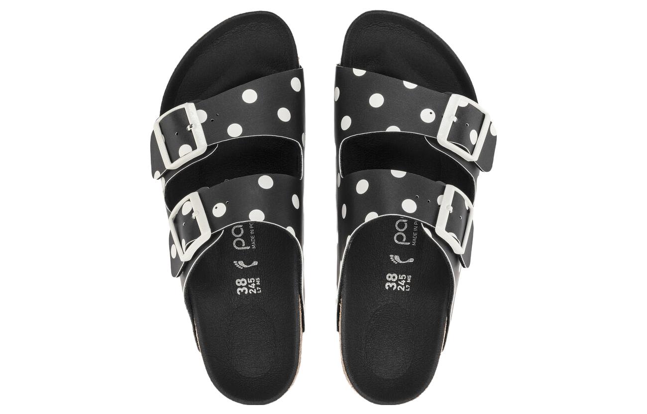 (W) Birkenstock Arizona Platform Birko-Flor Narrow Fit 'Black White Dots' 圖 2