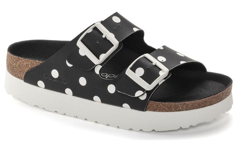 (W) Birkenstock Arizona Platform Birko-Flor Narrow Fit 'Black White Dots' 圖 3