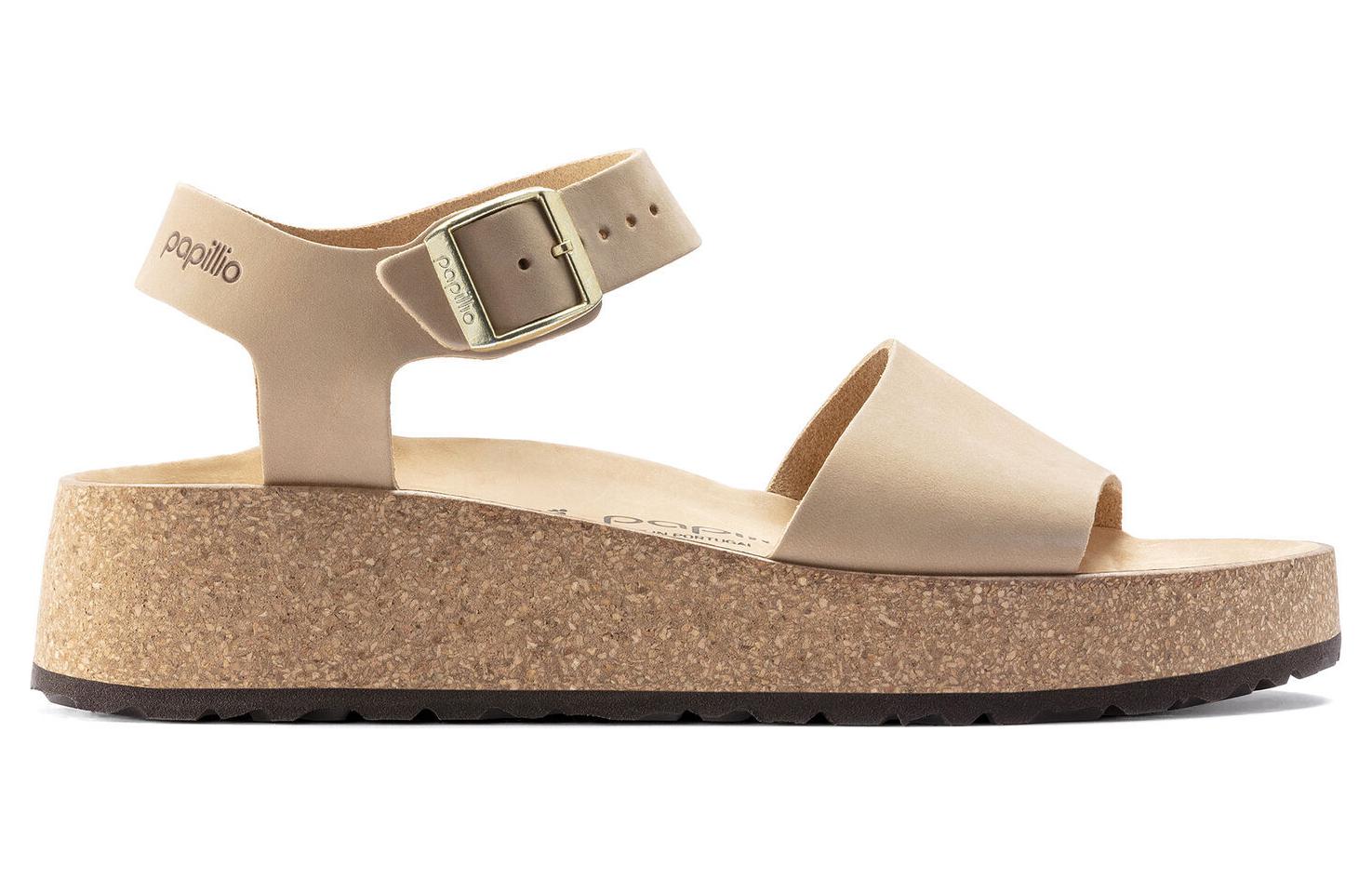 Order Birkenstock 皮革 時尚百搭 一字帶涼鞋 女款 米色 窄版