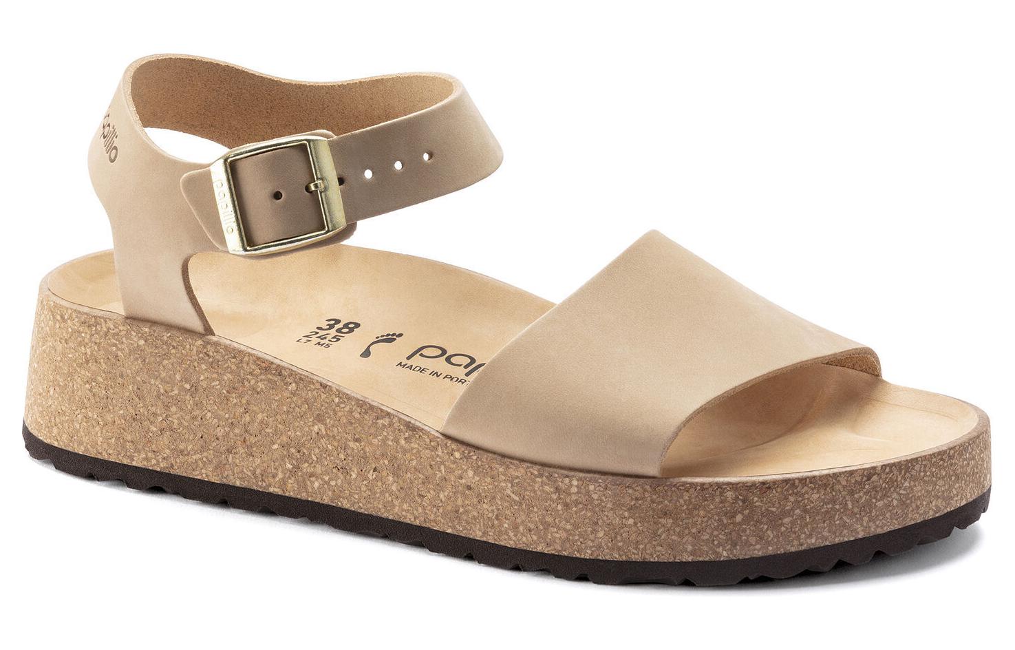 Lookbook Birkenstock 皮革 時尚百搭 一字帶涼鞋 女款 米色 窄版