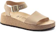 Lookbook Birkenstock 皮革 時尚百搭 一字帶涼鞋 女款 米色 窄版