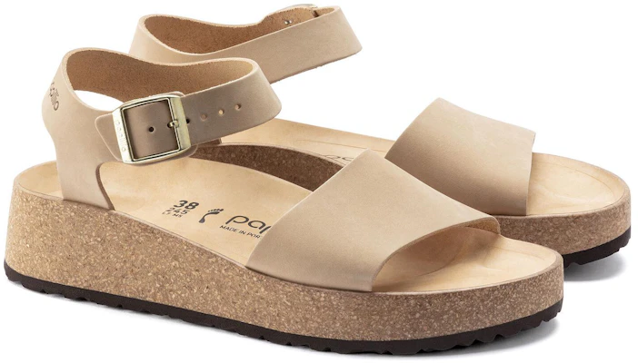 Birkenstock 皮革 時尚百搭 一字帶涼鞋 女款 米色 窄版 Shop Birkenstock 皮革 時尚百搭 一字帶涼鞋 女款 米色 窄版