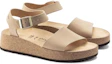 Shop Birkenstock 皮革 時尚百搭 一字帶涼鞋 女款 米色 窄版