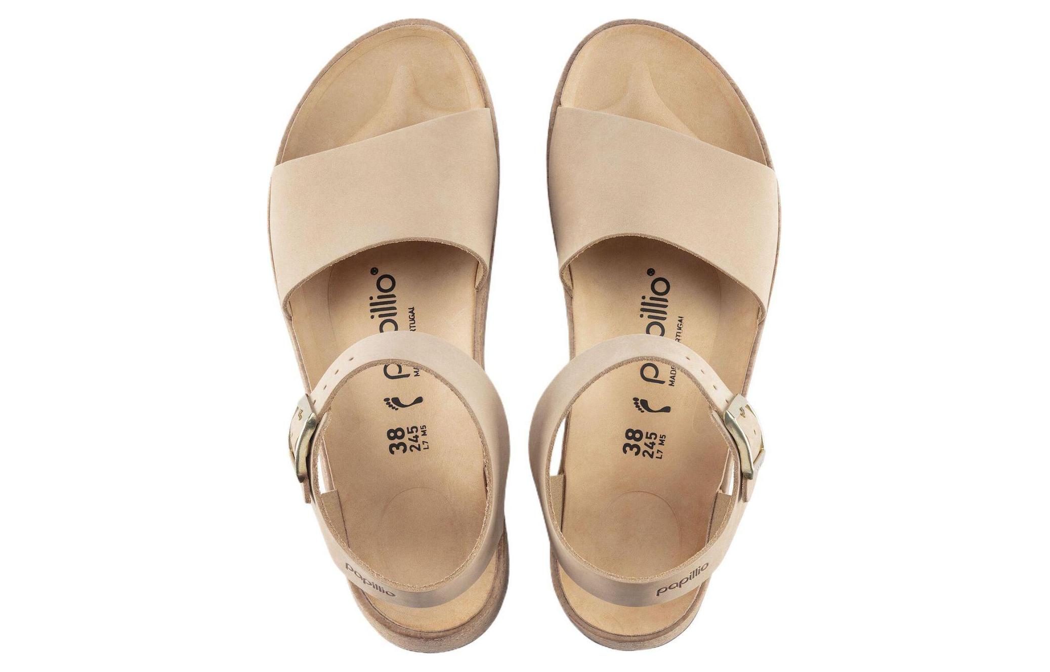 Purchase Birkenstock 皮革 時尚百搭 一字帶涼鞋 女款 米色 窄版