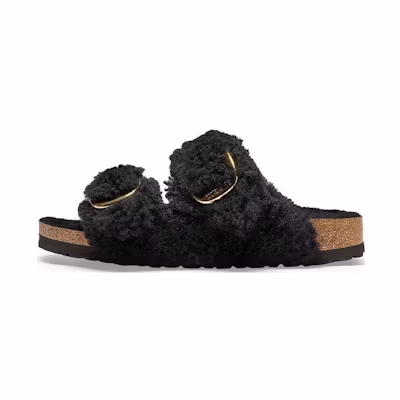 (W) Birkenstock Arizona Big Buckle Shearling Gold 'Black'