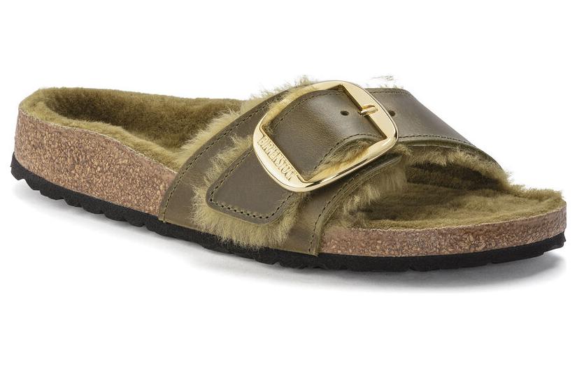 Order (W) Birkenstock Arizona Shearling 'Olive' Sandal Wanita Pria 1023213