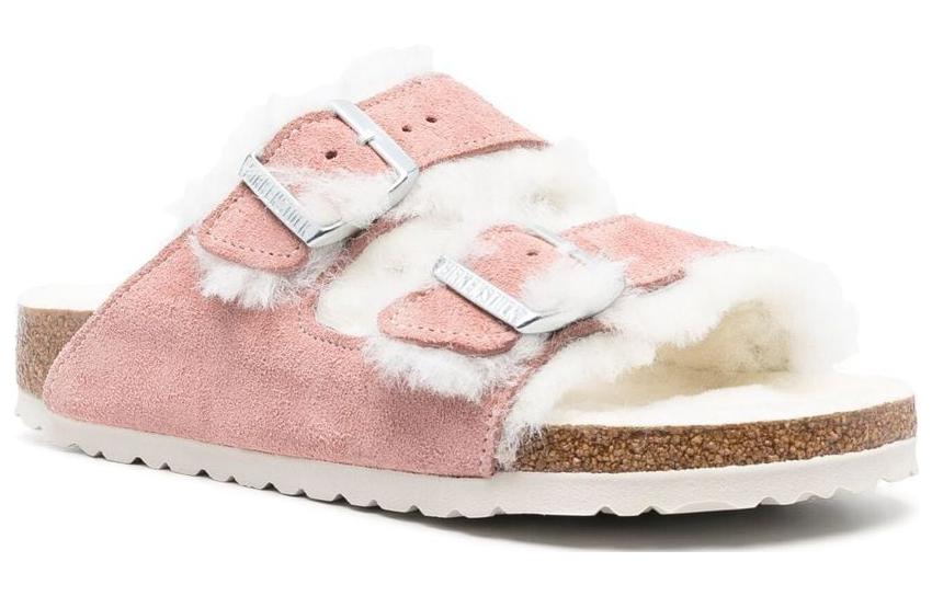 Order (W) Birkenstock Arizona Shearling 'Pink Comfort' - Sandal Kenyamanan Merah Muda 1023258