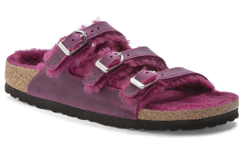 Order (Women) Birkenstock Arizona Shearling 'Purple Red' 1023575