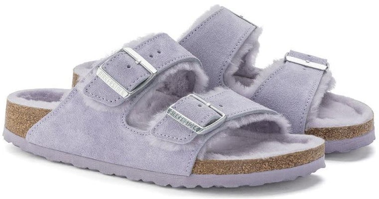 (Women) Birkenstock Arizona Shearling Suede Leather Narrow Fit 'Purple Fog' 1023256 Shop (Women) Birkenstock Arizona Shearling Suede Leather Narrow Fit 'Purple Fog' 1023256