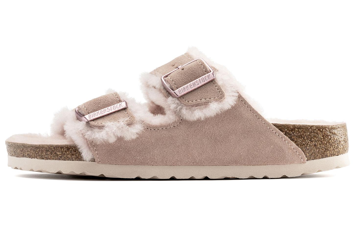 (Women) Birkenstock Arizona Shearling Suede Light Rose 1020411/1020389