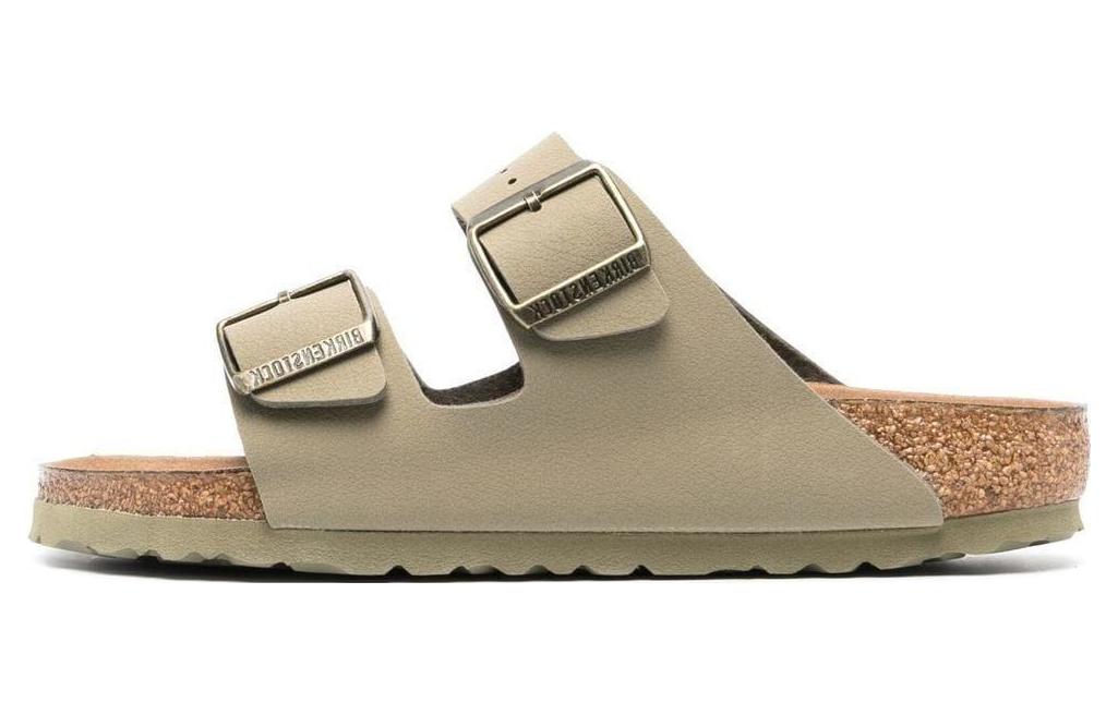 (W) Birkenstock Arizona Soft Footbed 'Khaki Leather'