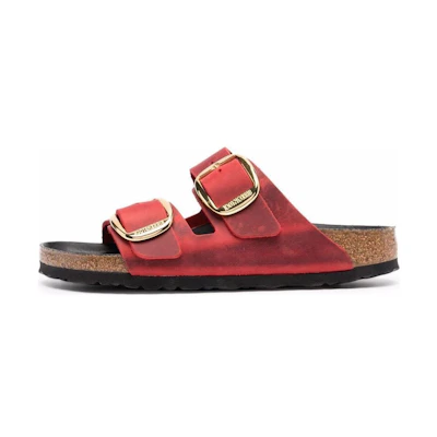 (W) Birkenstock Arizona Soft Footbed 'Red Leather'