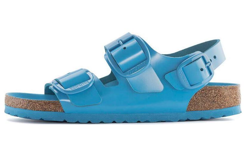 (W) Birkenstock Arizona Soft Footbed Narrow 'Metallic Sky Blue'