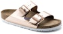 (W) Birkenstock Arizona Soft Footbed Kulit Asli Narrow Fit 'Metallic Copper' 0952093