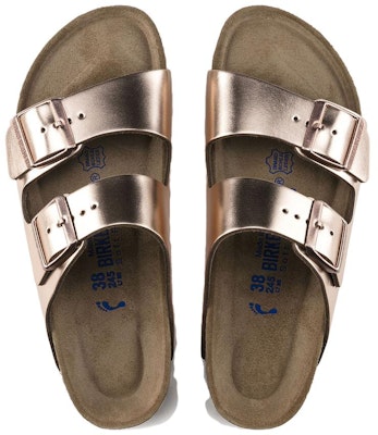 (Women) Birkenstock Arizona Soft Footbed Natural Leather Narrow Fit 'Metallic Copper' 0952093 Shop (Women) Birkenstock Arizona Soft Footbed Natural Leather Narrow Fit 'Metallic Copper' 0952093