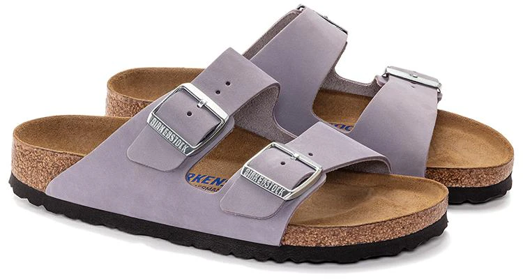 (W) Birkenstock Arizona Soft Footbed de Cuero Nobuk Ajuste Estrecho 'Purple Fog' 1024241 Shop (W) Birkenstock Arizona Soft Footbed de Cuero Nobuk Ajuste Estrecho 'Purple Fog' 1024241