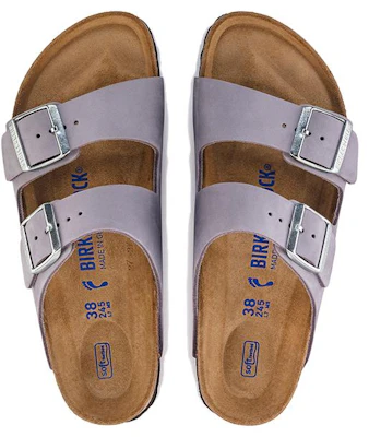 (W) Birkenstock Arizona Soft Footbed de Cuero Nobuk Ajuste Estrecho 'Purple Fog' 1024241 Purchase (W) Birkenstock Arizona Soft Footbed de Cuero Nobuk Ajuste Estrecho 'Purple Fog' 1024241