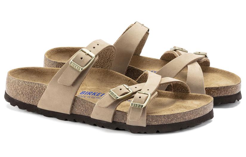 Lookbook (W) Birkenstock Arizona Soft Footbed Suede Leather 'Narrow Sand' Coklat Pasir 1022973