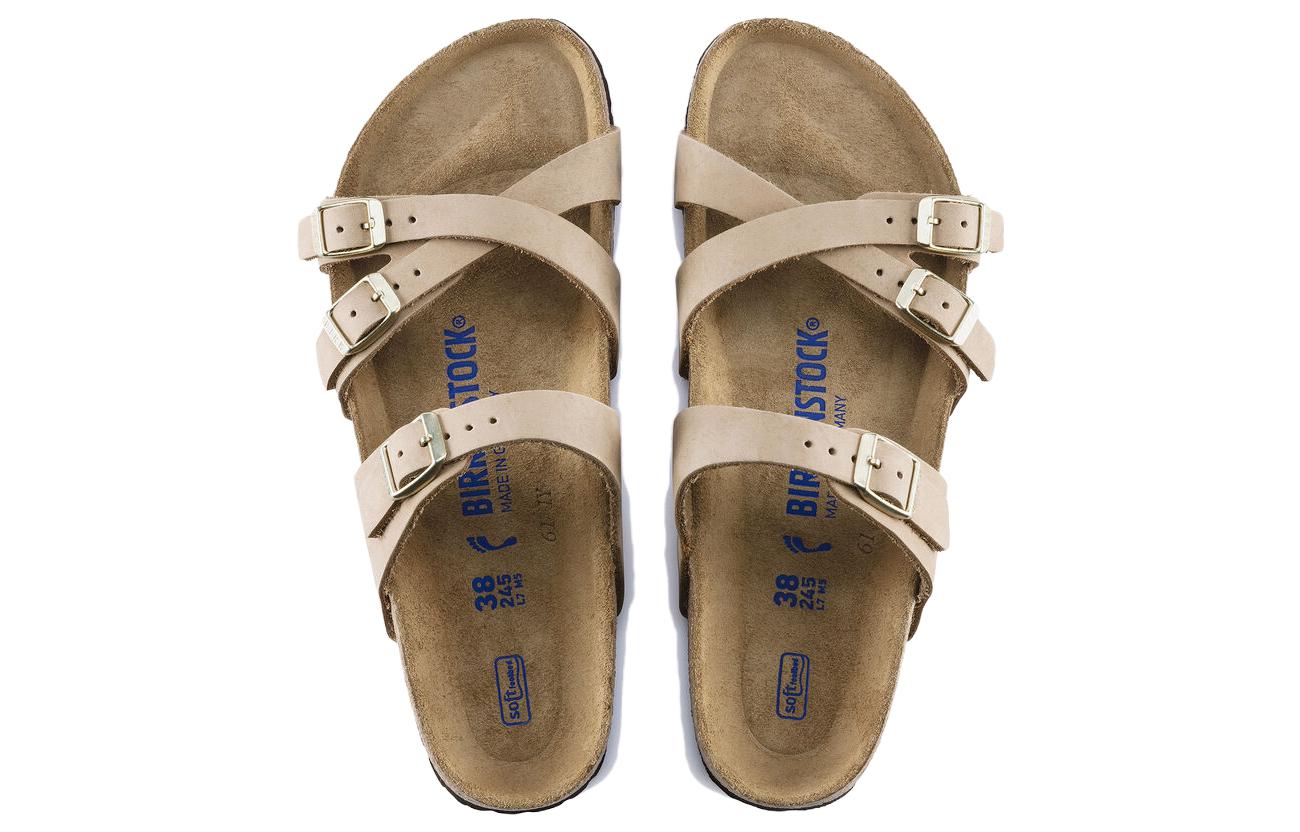Shop (W) Birkenstock Arizona Soft Footbed Suede Leather 'Narrow Sand' Coklat Pasir 1022973