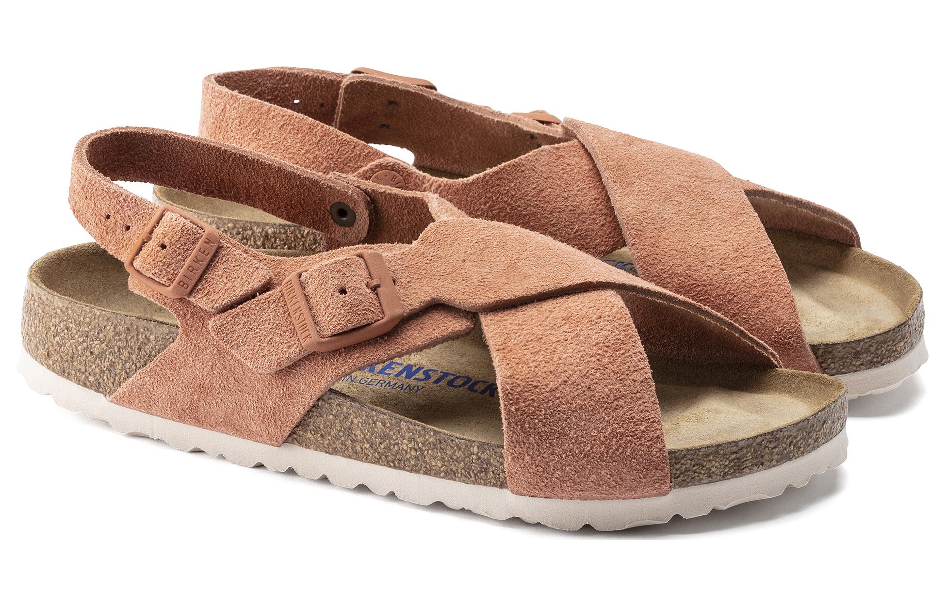 Lookbook (Women) Birkenstock Arizona Soft Footbed Suede Narrow 'Pumpkin' 1022562