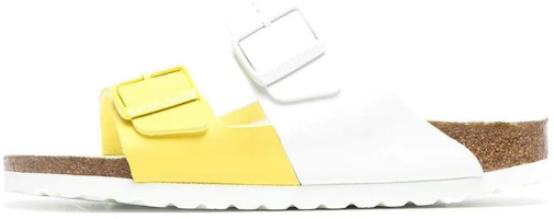 (Women) Birkenstock Arizona Split Birko Flor Narrow Fit Sandals 'White Lime Sour 1019754 (Women) Birkenstock Arizona Split Birko Flor Narrow Fit Sandals 'White Lime Sour 1019754